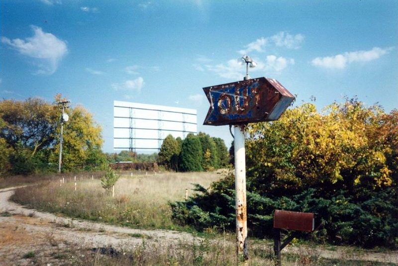 Lakes Drive-In Theatre - Out Sign - Photo From Water Winter Wonderland (newer photo)